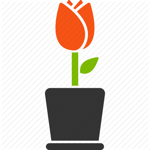 Petal Clipart Potted Plant - Tulips In A Pot Clipart (512x512)