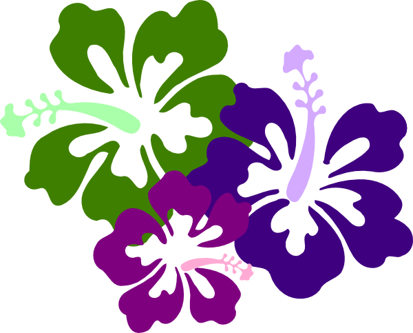 Hibiscus Trio Clip Art - Hawaii Flower (600x483)