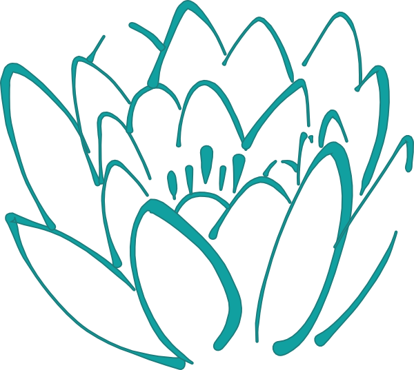 12 Petal Teal Lotus Clip Art At Clker Com Vector Clip - Lotus Flower Clip Art (600x537)