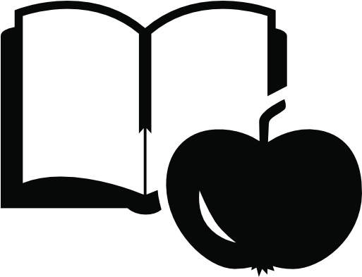 Open Book And Apple Icon - Pedagogia Icono (512x512)
