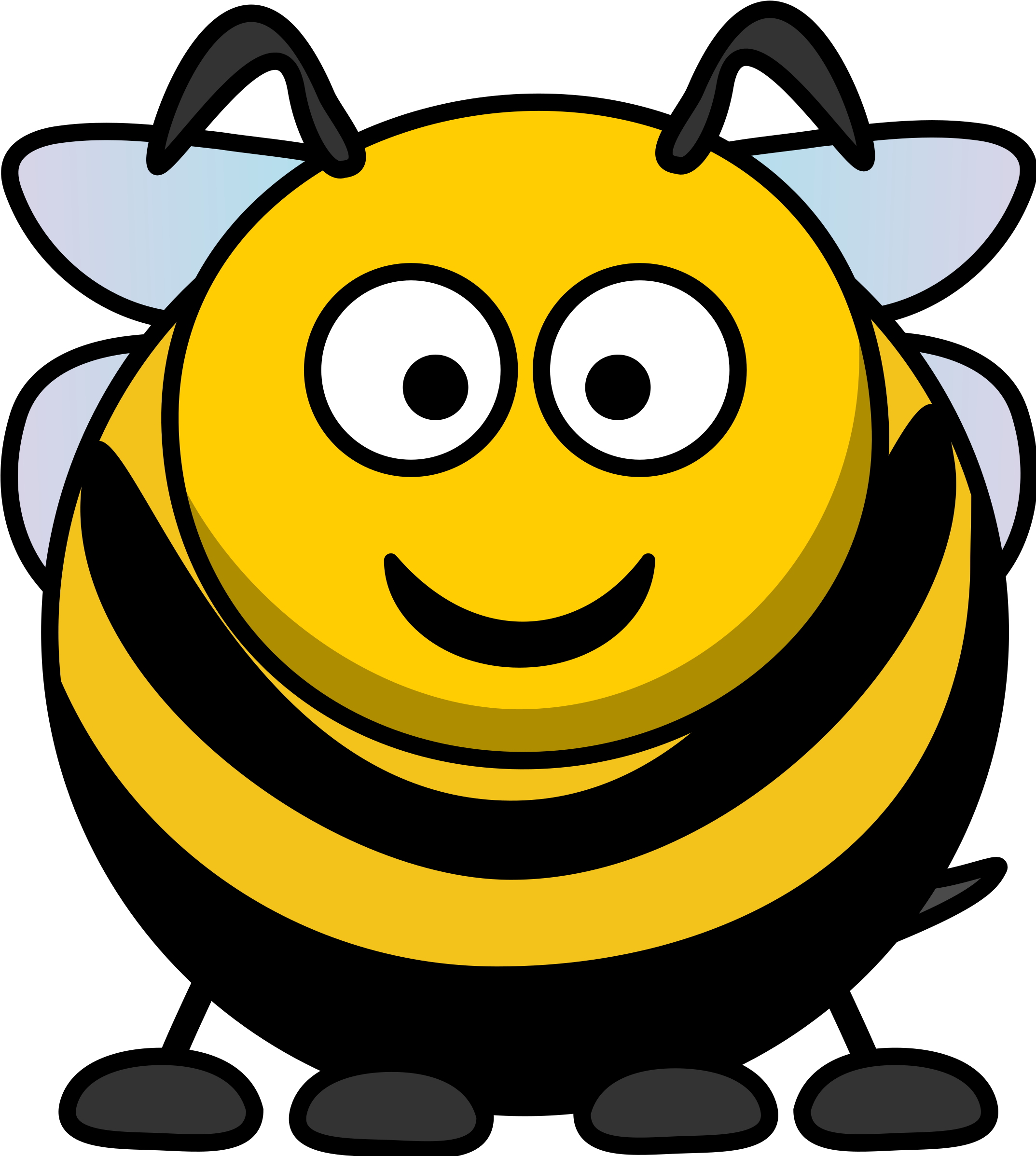 Big Image - Cartoon Bumble Bee Shower Curtain (2158x2400)
