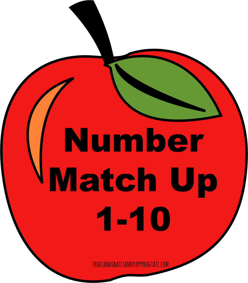 Apple Number Match Up Activity For Kids - Apples With Numbers On Them (837x953)