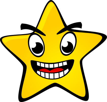 Animated Flower With Face - Angry Cartoon Star (421x400)