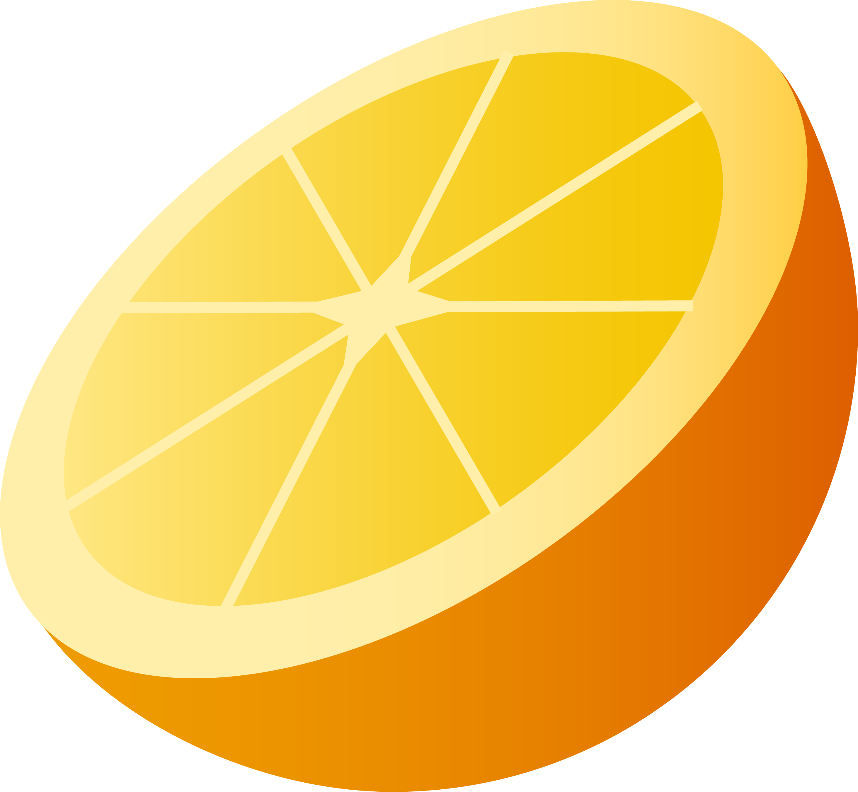 Orange - Half Clipart (2928x2703)