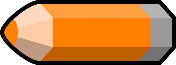 Orange Pencil Clip Art At Onclipart - Orange Colored Pencil Clipart (600x224)