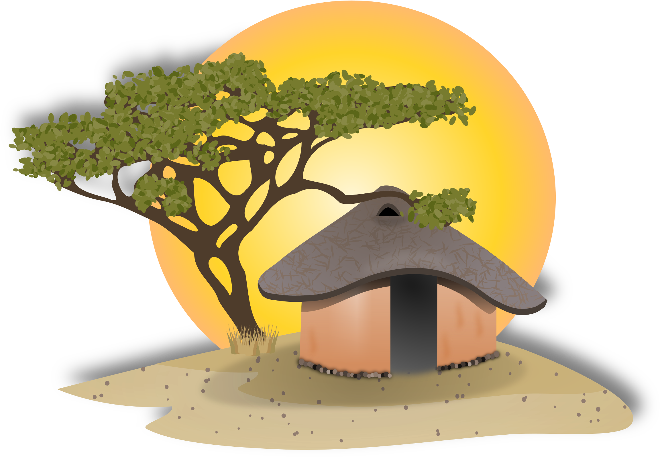 Home Vector 29, Buy Clip Art - African Hut Clipart (2400x1681)