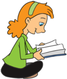 Free Book Exchange Clipart - Girl With A Book Cartoon (420x420)