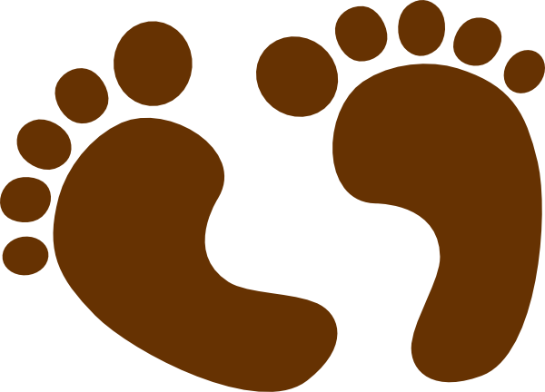 Footprint Clipart Orange Feet Baby Pencil And In Color - Baby Shower Clip Art Girl (600x432)