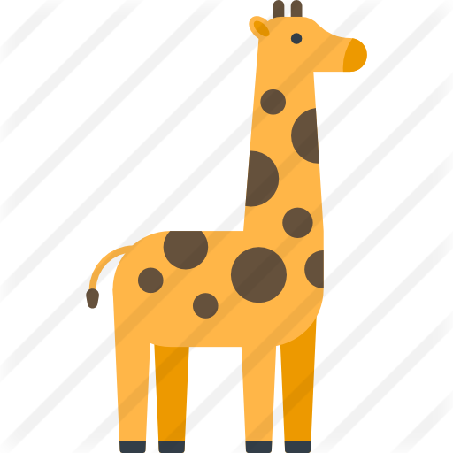 Giraffe - Flat Design Animal Png (512x512)