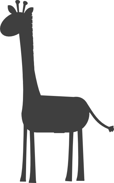 Black Giraffe Clip Art - Giraffe Clipart Black And White Free (372x595)