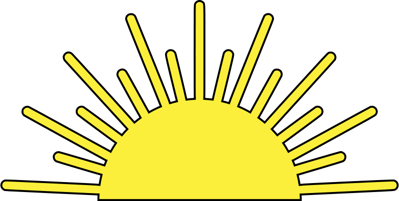 17 Rays Sun - Sun With Rays Clipart (1000x503)