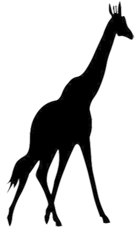 Giraffe Silhouette Clip Art - Silhouette Giraffe Png (275x480)