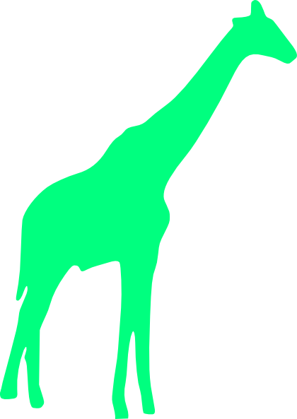 Green Giraffe Clip Art - Green Giraffe Clipart (420x593)
