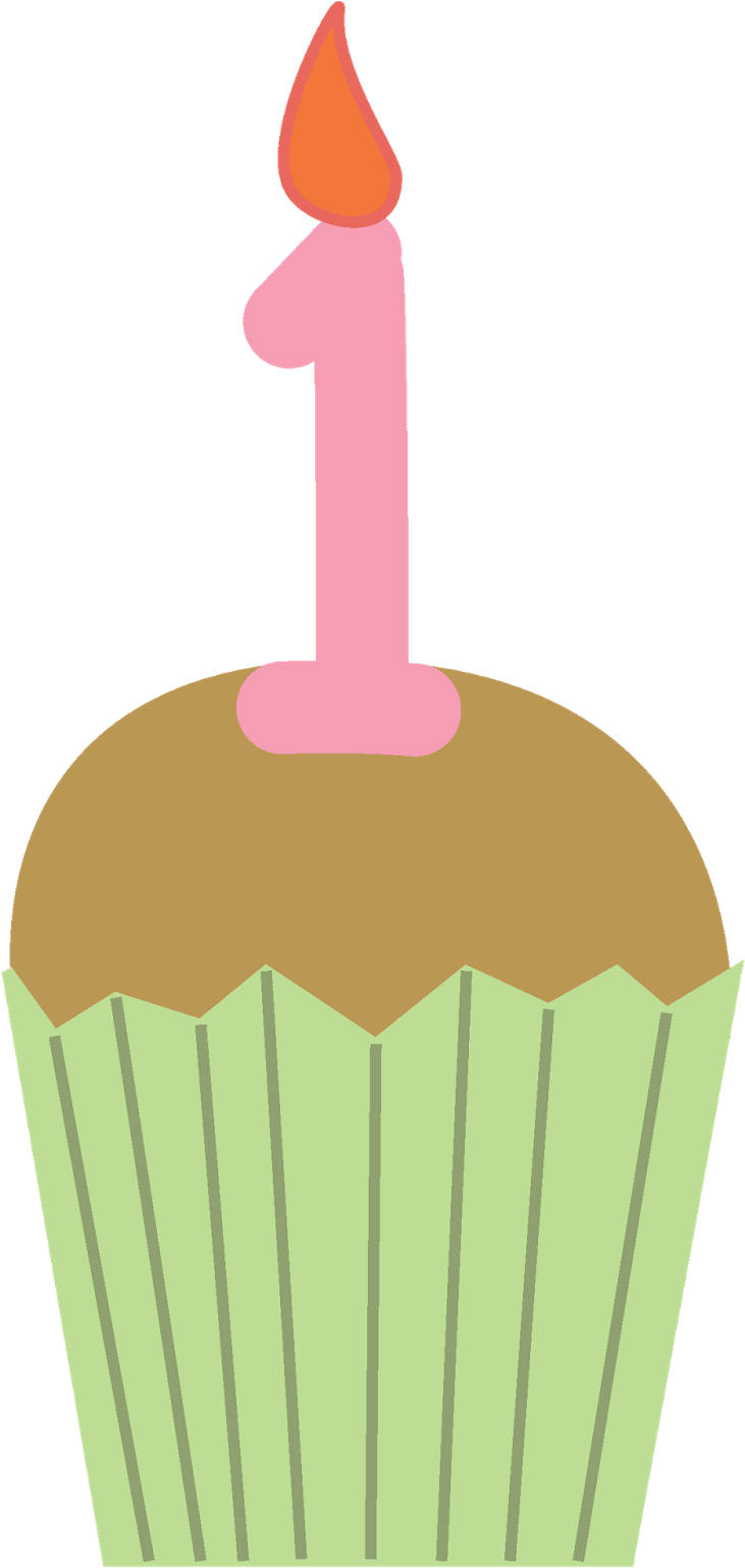 Birthday Cupcake Clipart - 1st Birthday Cupcake Clipart (802x1600)