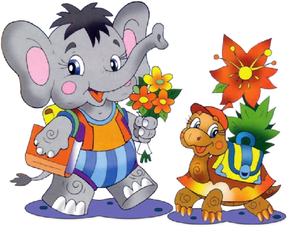 Baby Cartoon Elephants With Flowers Clip Art Images - Baby Cartoon Characters Elephant (600x600)