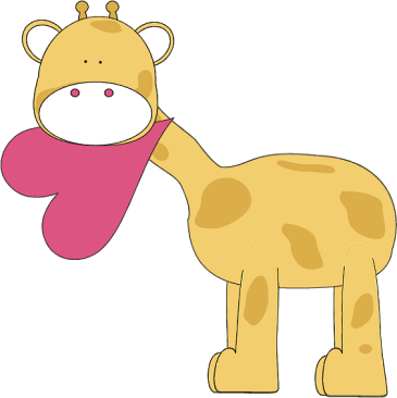 Baby Pink Giraffe Clip Art Free - Valentines Day Cute Clipart (365x366)