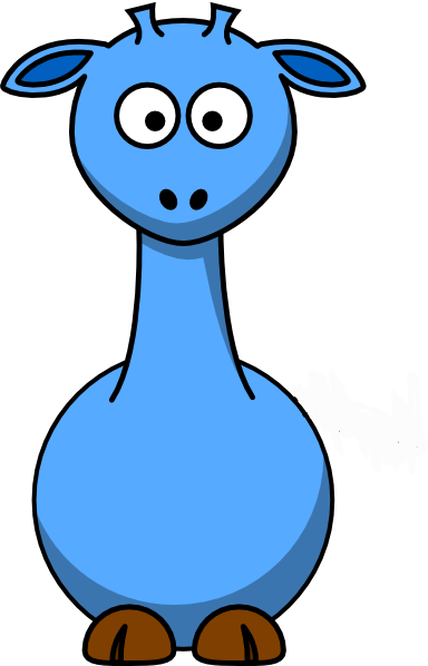 Blue Giraffe Clip Art At Clker - Cartoon Giraffe (384x598)