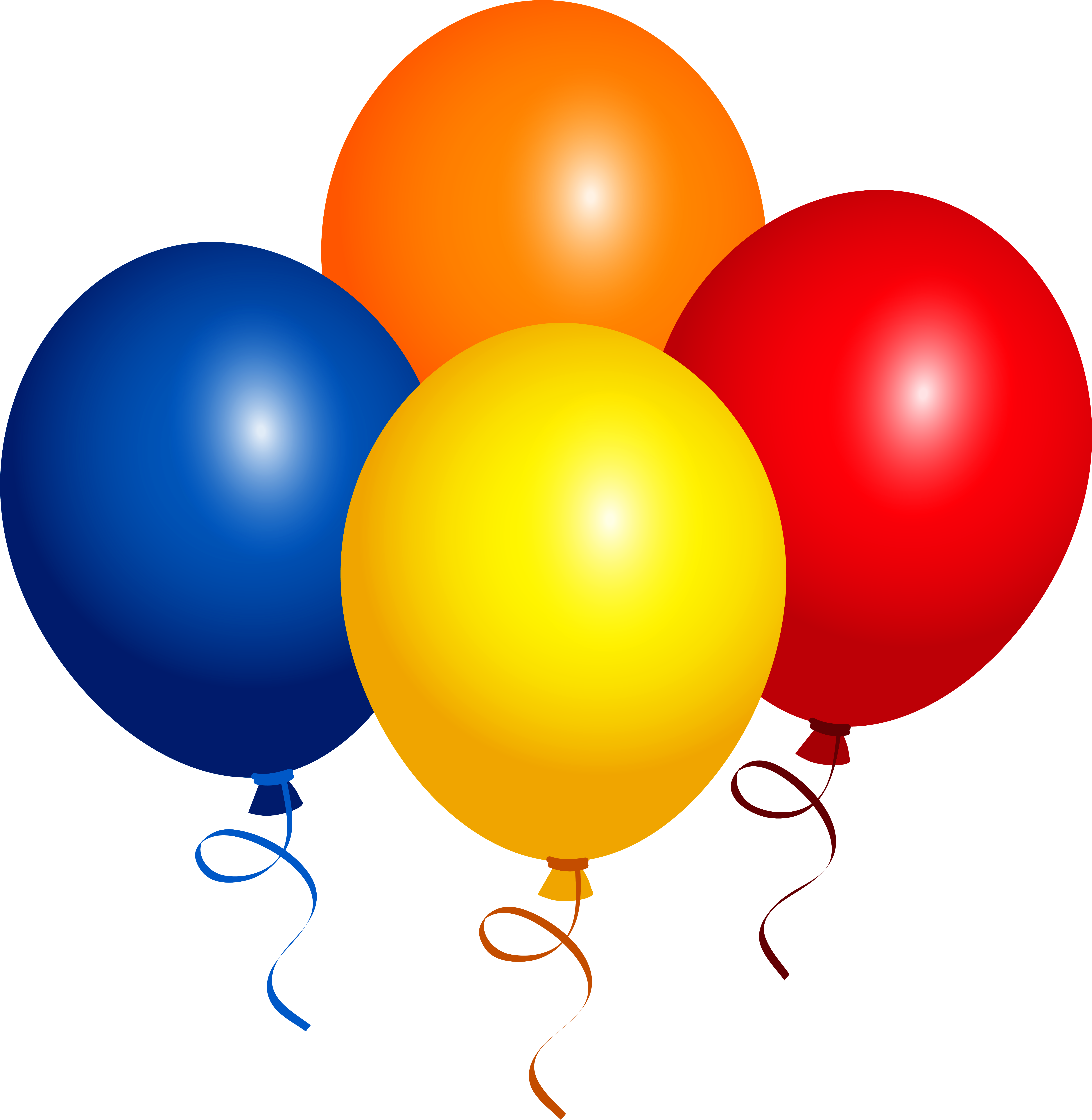 Pretty Clip Art Four Medium Size - Balloons And Confetti Png (6146x6303)