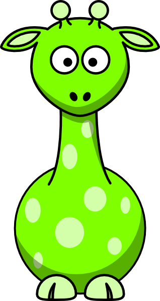 Lime Green Giraffe Clip Art - Cartoon Giraffe (318x597)