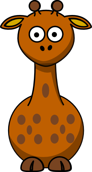 Giraffe Clipart Brown - Orange Giraffe Clipart (318x597)