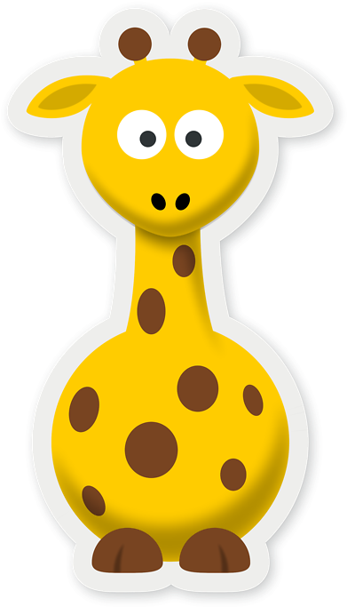 Animated Giraffe Face - Thank You Cute Cartoon (400x691)