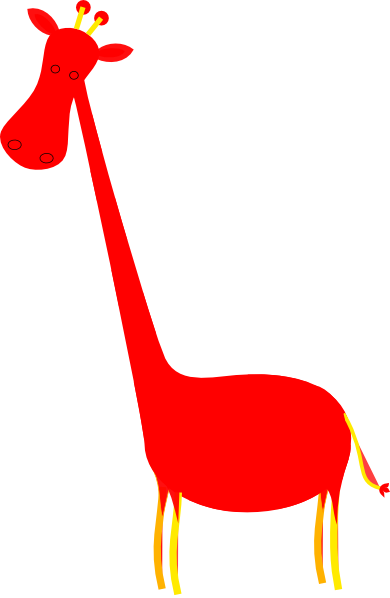 Red Giraffe Png (390x598)