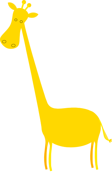 Giraffe Clipart Yellow Giraffe - Hình Hươu Cao Cổ Dễ Thương (390x598)