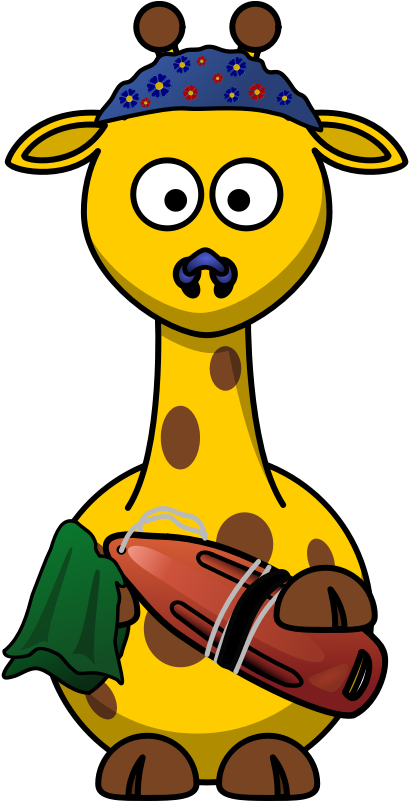 Clipart - Giraffe Swimmer - Cartoon Giraffe (800x800)