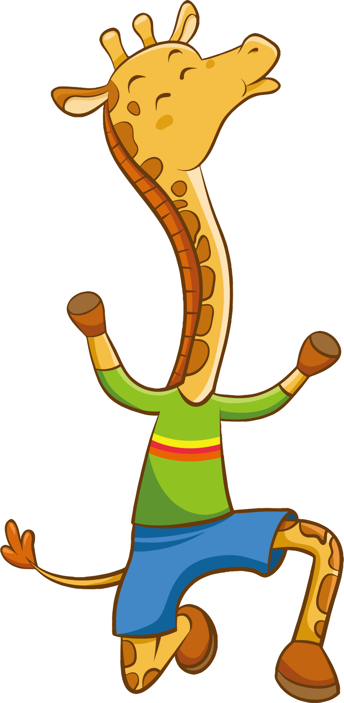 Clipart Cartoon Giraffe Png - Zürafa Çizgi Png (1128x2302)