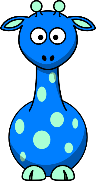 Right Blue Giraffe Clip Art - Giraffe Blue Clip Art (318x597)