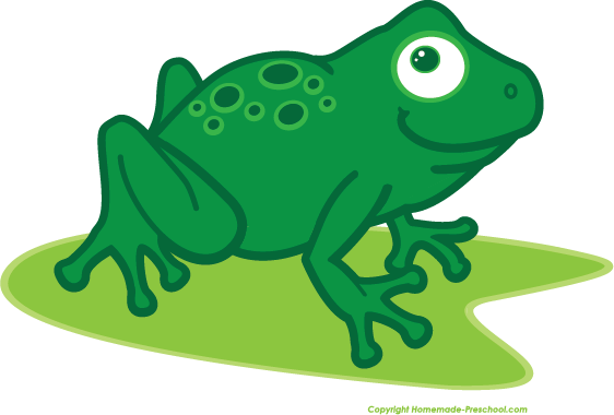 Frog On Lily Pad Clipart (562x380)