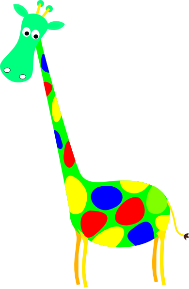 This Free Clip Arts Design Of Green Spotted Giraffe - Green Giraffe Clipart (390x596)