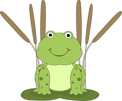 Frog On A Lily Pad Clip Art - Frog On Lily Pad Clipart (400x331)