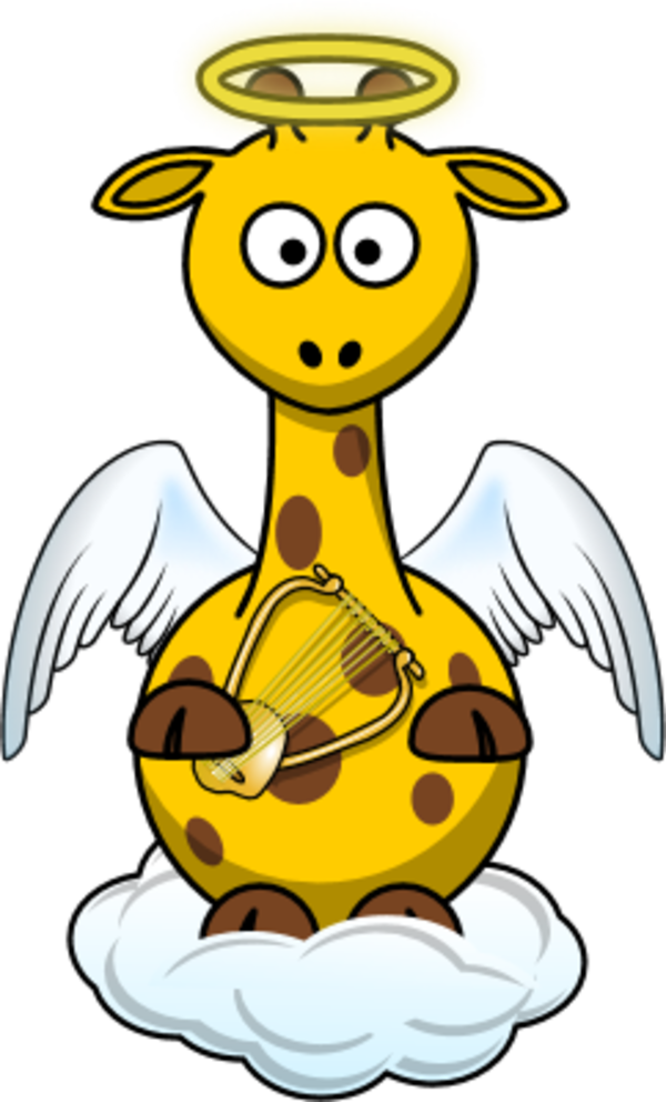 Angel Wings Clipart - Angel Giraffe Cartoon Shower Curtain (600x992)
