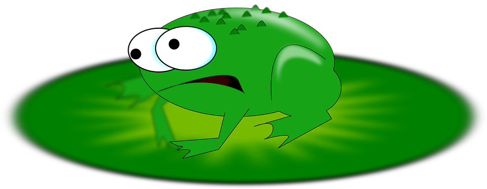 Frog On Lily Pad Clipart 17, - Sad Frog Clipart (999x383)
