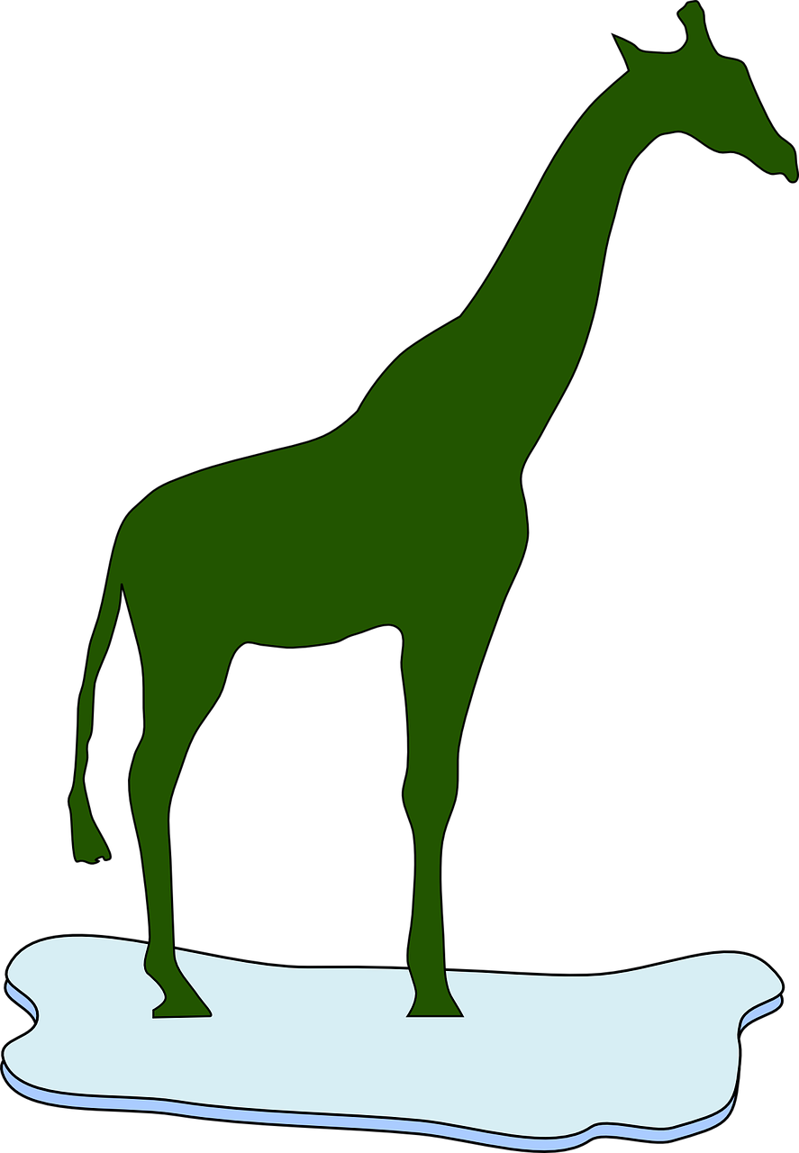 Northern Giraffe Silhouette Clip Art - Northern Giraffe Silhouette Clip Art (887x1280)