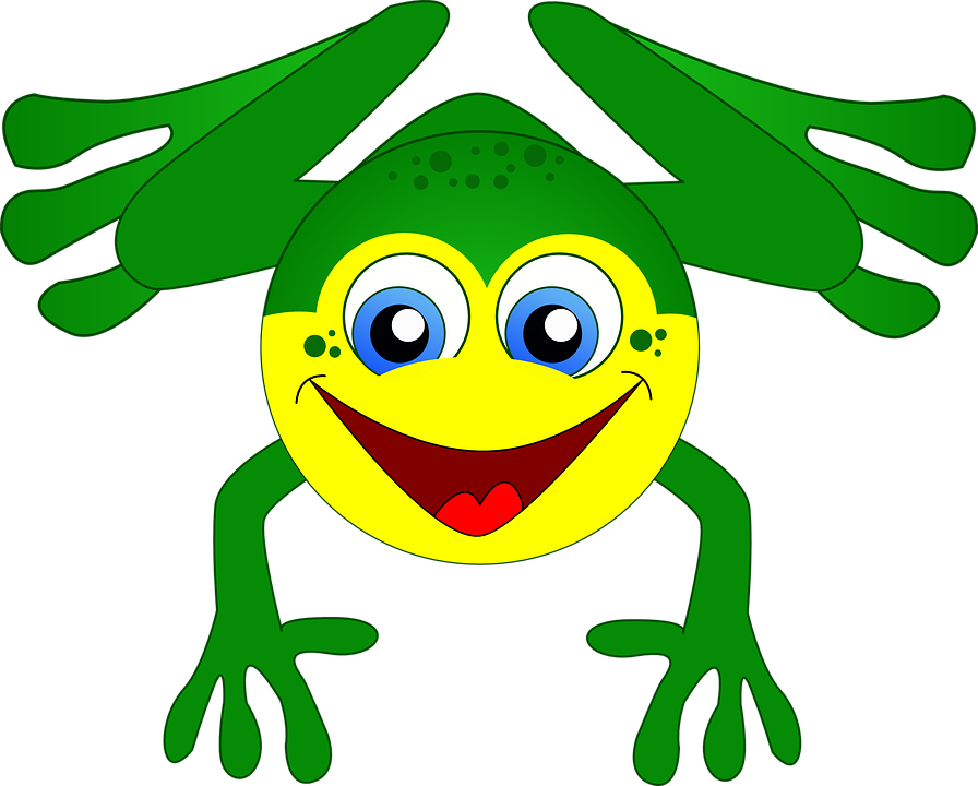 Frog On Lily Pad Clipart 23, - Imagenes De Anfibios Animados (896x720)