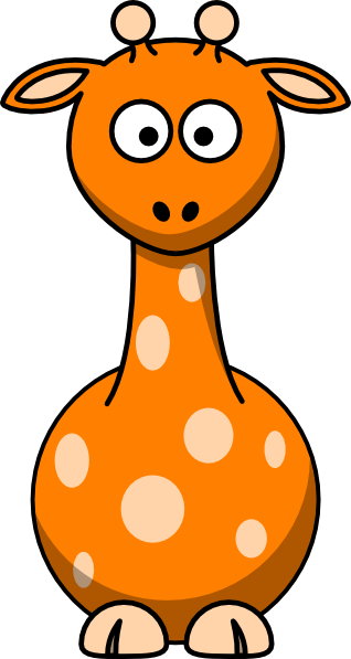 Orange Giraffe Clip Art - Orange Cartoon Giraffe (318x597)
