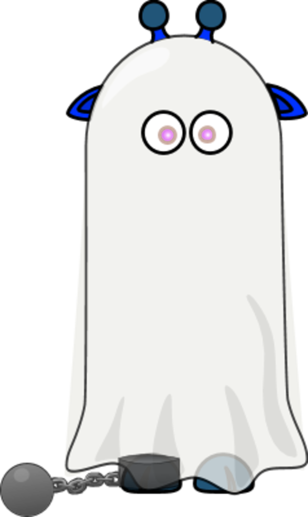 Ghost Clip - Ghost Giraffe Cartoon Shower Curtain (600x1008)