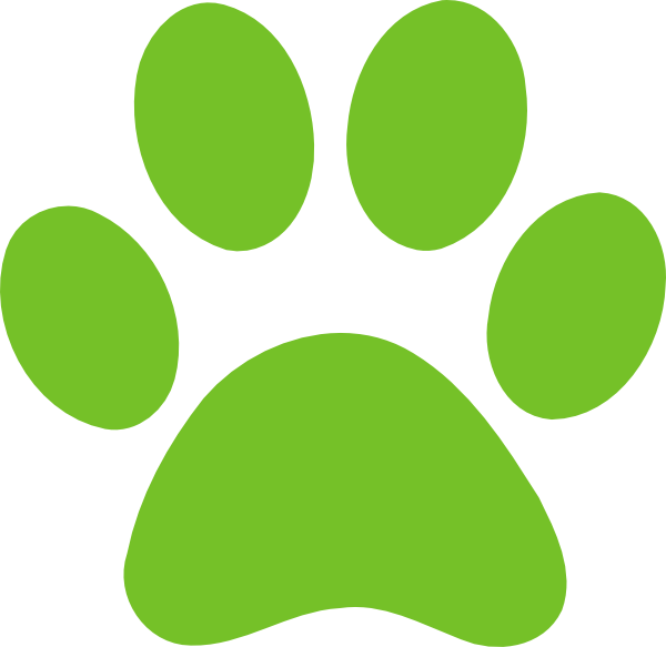 Paw Clipart Green - Paw Print Clip Art Vector (600x583)