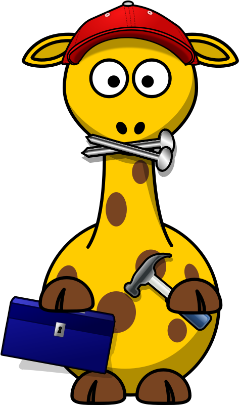 Clipart - Giraffe Craftsmen - Cartoon Giraffe (800x800)