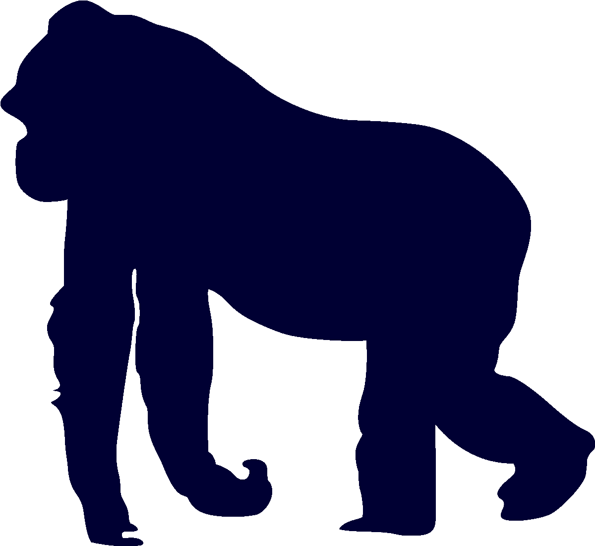 Stickers Muraux Animaux - Gorilla Silhouette (1200x1200)
