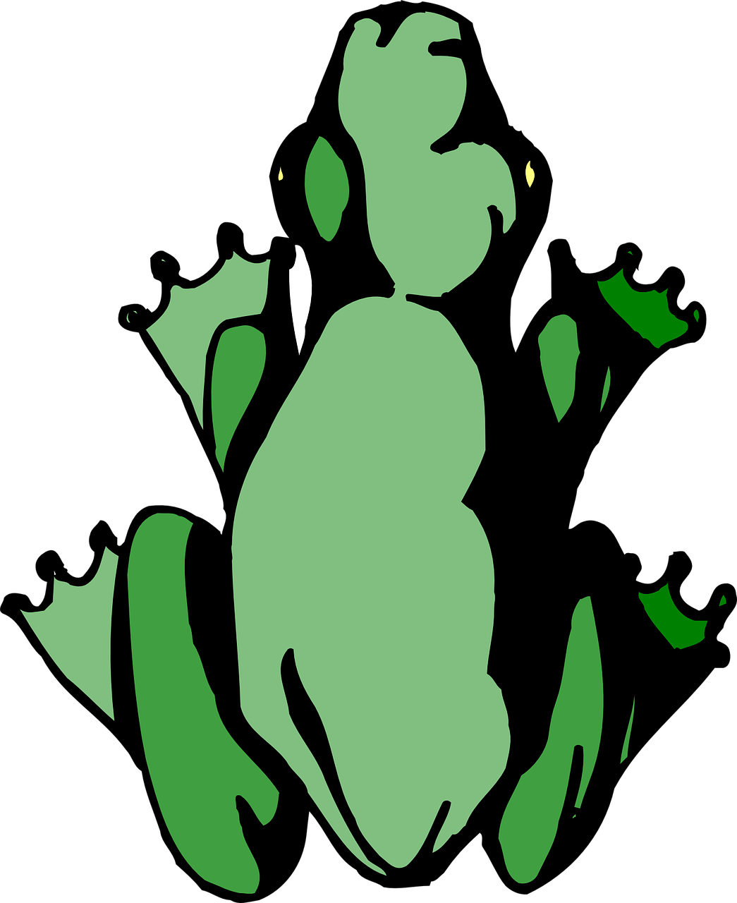 Lily Pad Cartoon 25, Buy Clip Art - Cartoon Frog Birds Eye View (1045x1280)