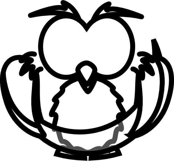 Cartoon Owl Outline Clip Art - Clip Art (600x554)