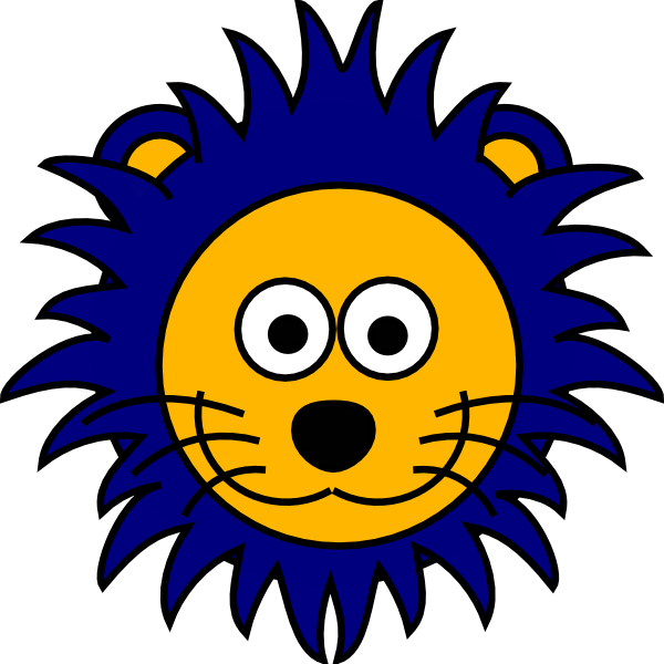 Lion Yellow Blue Png (600x600)