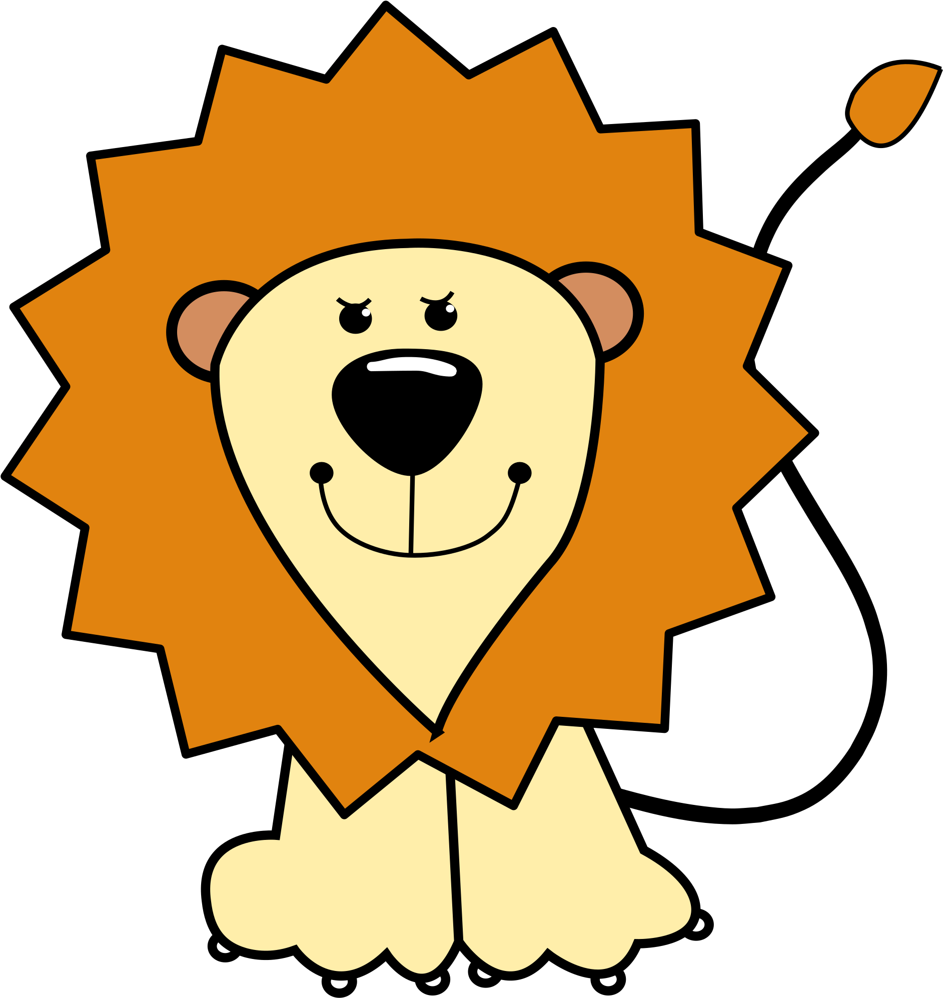 Baby Lions Cartoon Drawing Clip Art - Baby Lions Cartoon Drawing Clip Art (2269x2400)