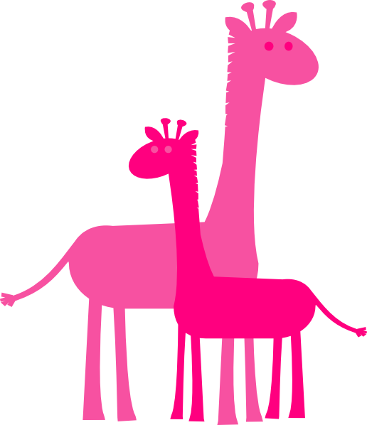 Girl Pink Giraffe Clip Art (516x598)