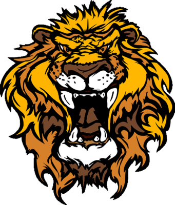 Cartoon Lion Face Roaring - 2 X 30cm/300mm Angry Lion Tiger Vinyl Sticker Decal (341x400)
