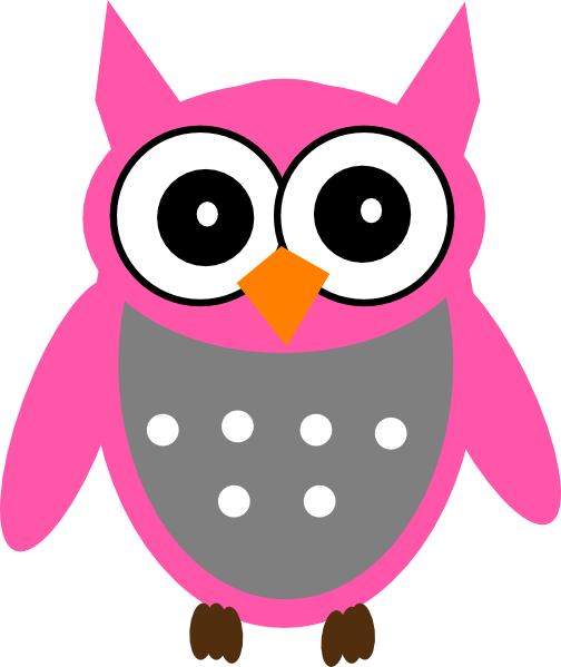 Pink Gray Owl Clip Art At Clker - Cute Cover Photos For Facebook (504x599)