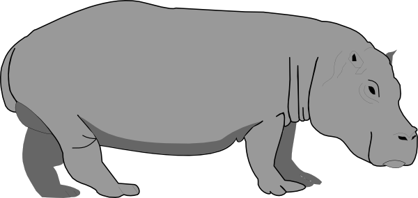 Hippo Clipart - Hippopotamus Clipart (600x285)
